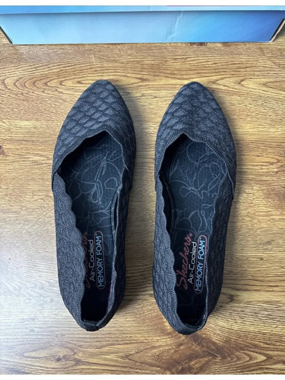 Skechers Women's Cleo-Honeycomb Ballet Flat, Black, Size 8